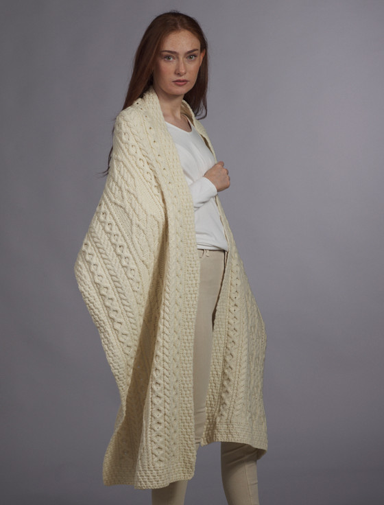 aran cashmere O'Donoghue Clan Aran Wrap
