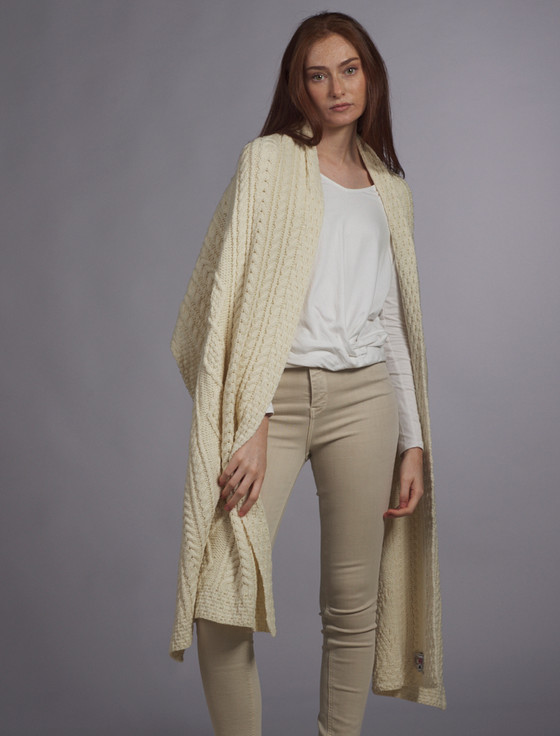 aran cashmere O'Flaherty Clan Aran Wrap