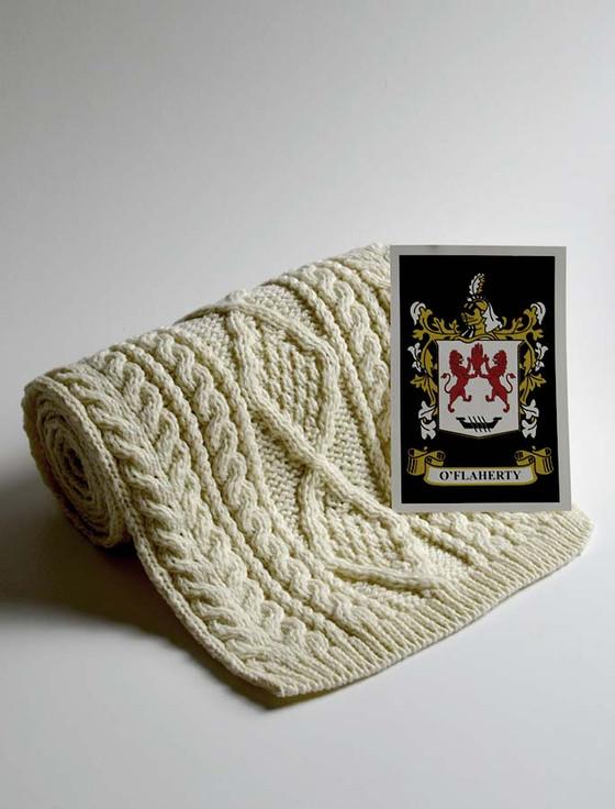aran cashmere O'Flaherty Clan Scarf