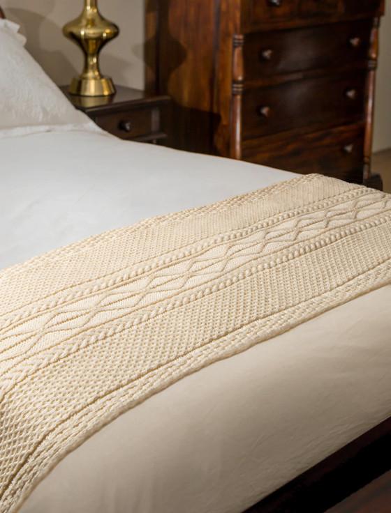 aran cashmere O'Keeffe Clan Aran Bed Runner