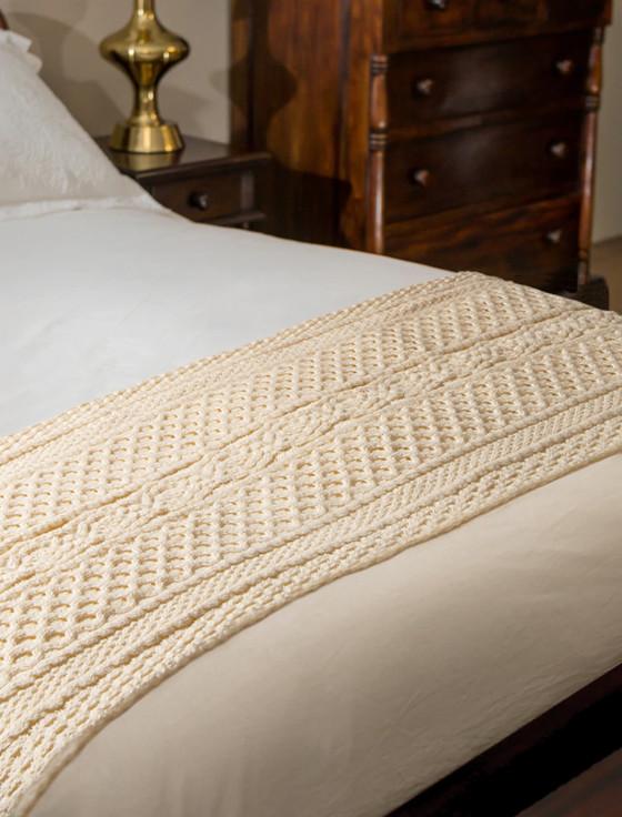 aran cashmere O'Leary Clan Aran Bed Runner