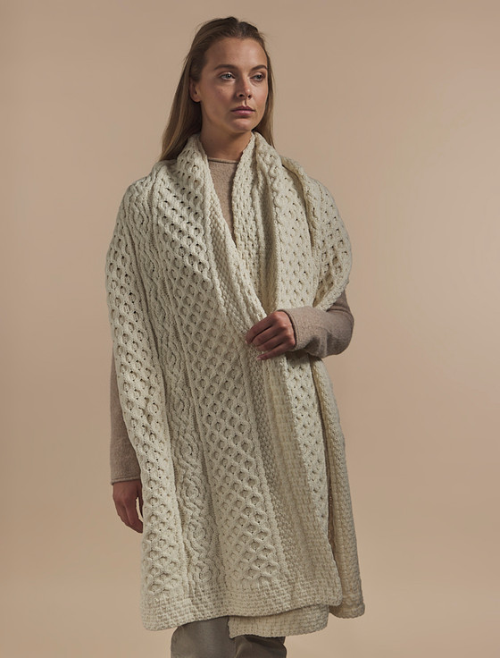 Aran Cashmere O'Leary Clan Aran Wrap