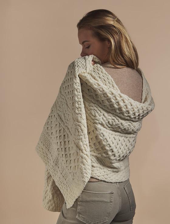 aran cashmere O'Leary Clan Aran Wrap