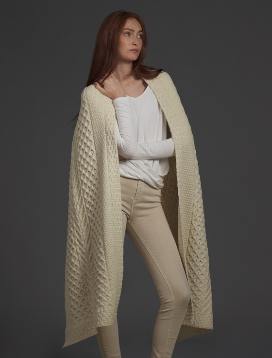 aran cashmere O'Rourke Clan Aran Wrap