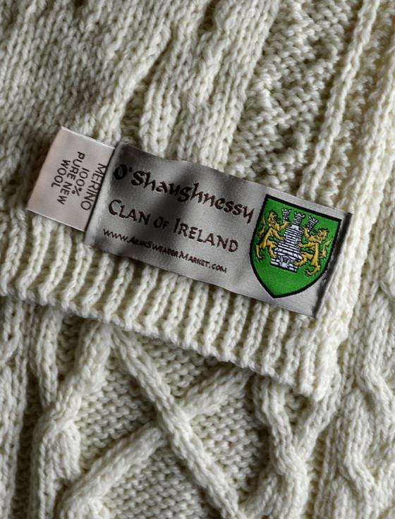 Aran Cashmere O'Shaughnessy Clan Scarf