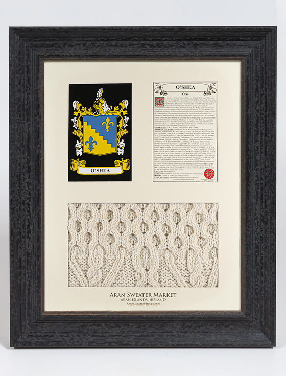 aran cashmere O'Shea Clan Aran & History Display