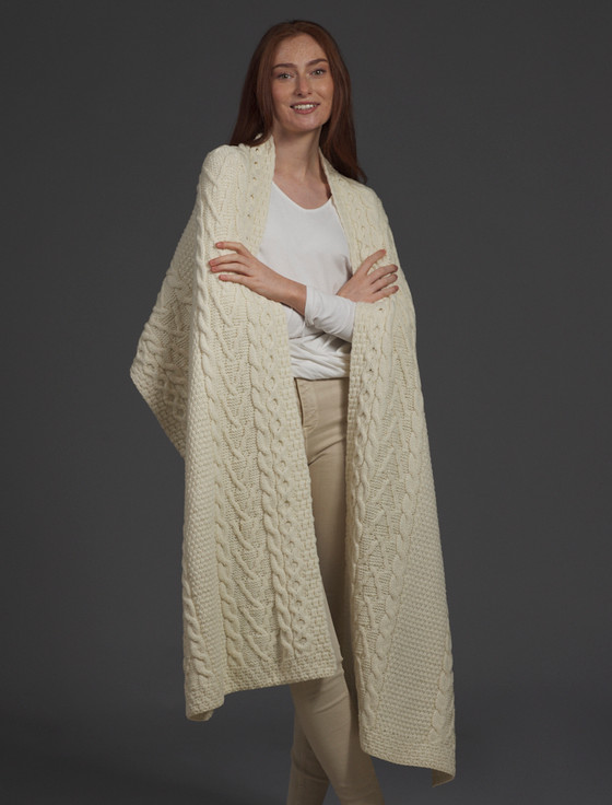 aran cashmere O'Sullivan Clan Aran Wrap