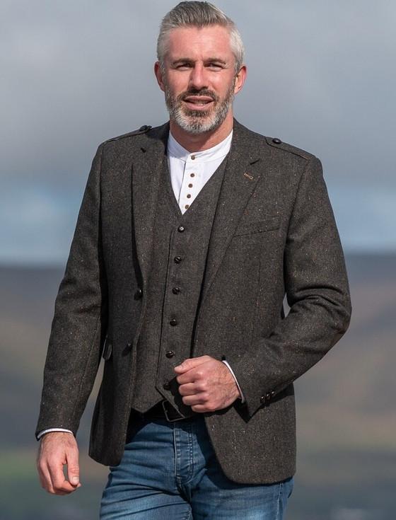 aran cashmere Oscar Wilde Tweed Brown Jacket