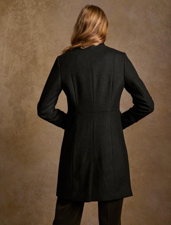 Aran Cashmere Pamela Tweed Coat - Primary Green