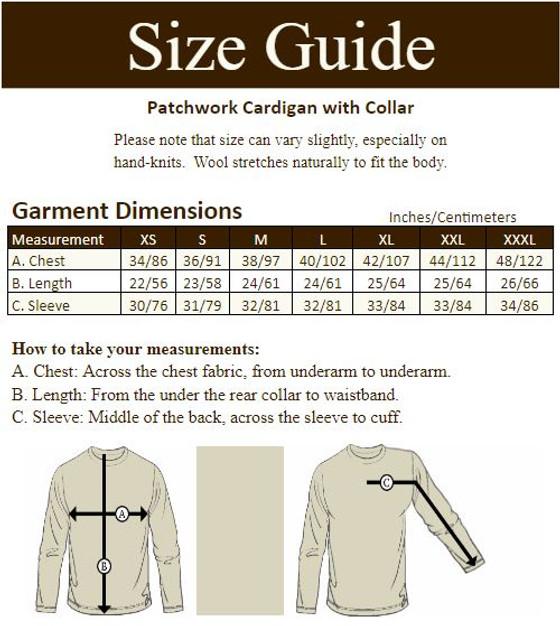 Aran Cashmere Patchwork Cardigan With Collar‎