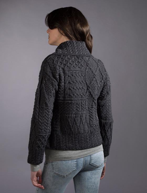 Aran Cashmere ‎Patchwork Cardigan With Collar