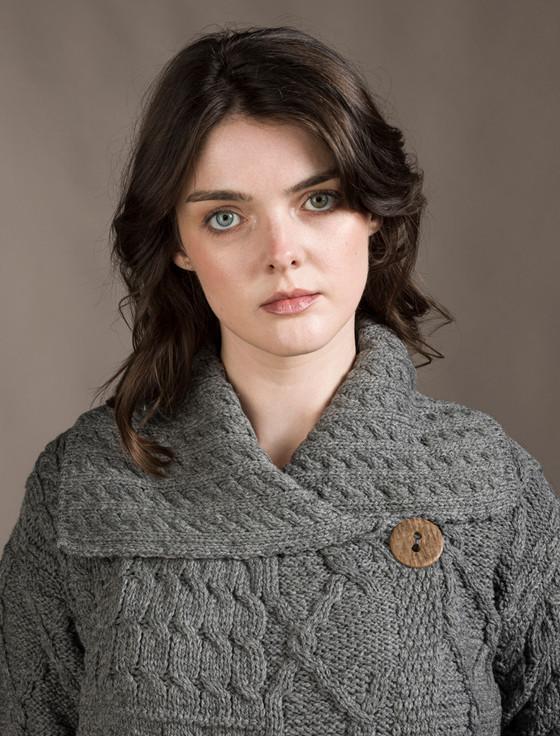 Aran Cashmere Patchwork Cardigan With Collar‎‎‎