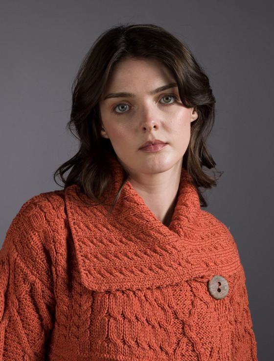 Aran Cashmere Patchwork Cardigan With Collar‎‎‎‎‎‎‎‎‎‎