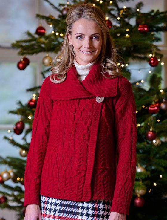 aran cashmere Patchwork Cardigan with Collar‎‎‎‎‎‎‎‎‎