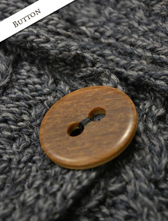 Aran Cashmere Patchwork Cardigan With Collar‎‎‎‎‎‎‎‎‎‎‎