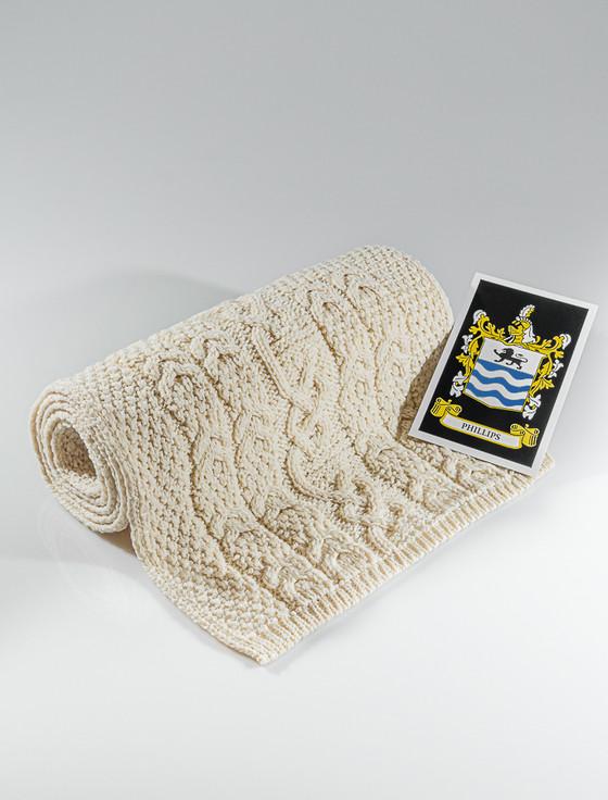 aran cashmere Phillips Clan Scarf