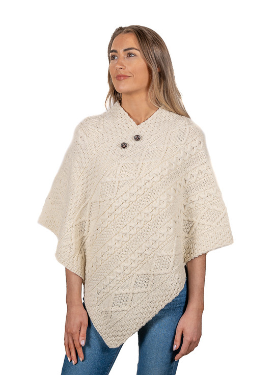 Aran Cashmere Pierce Clan Aran Poncho
