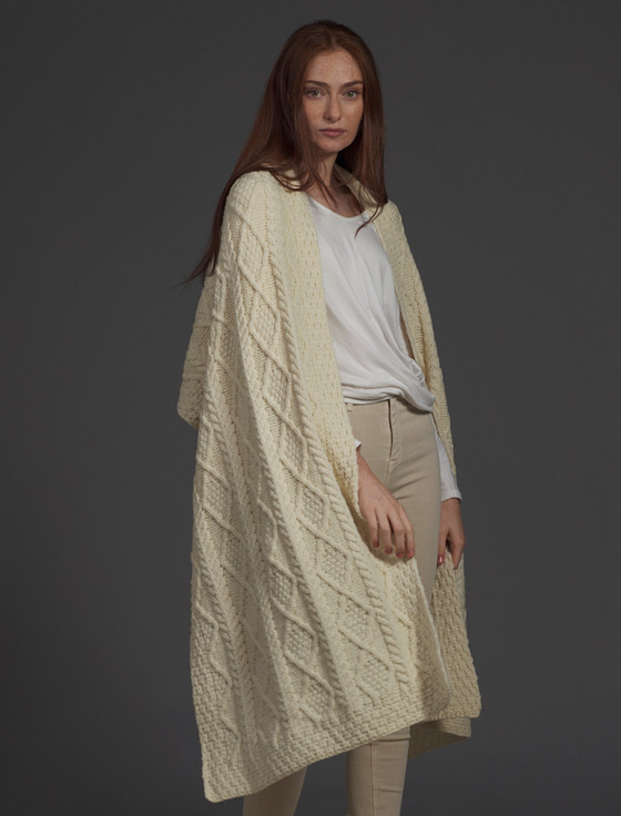 aran cashmere Power Clan Aran Wrap