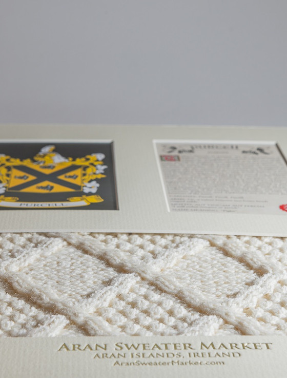 Aran Cashmere Purcell Clan Aran & History Display