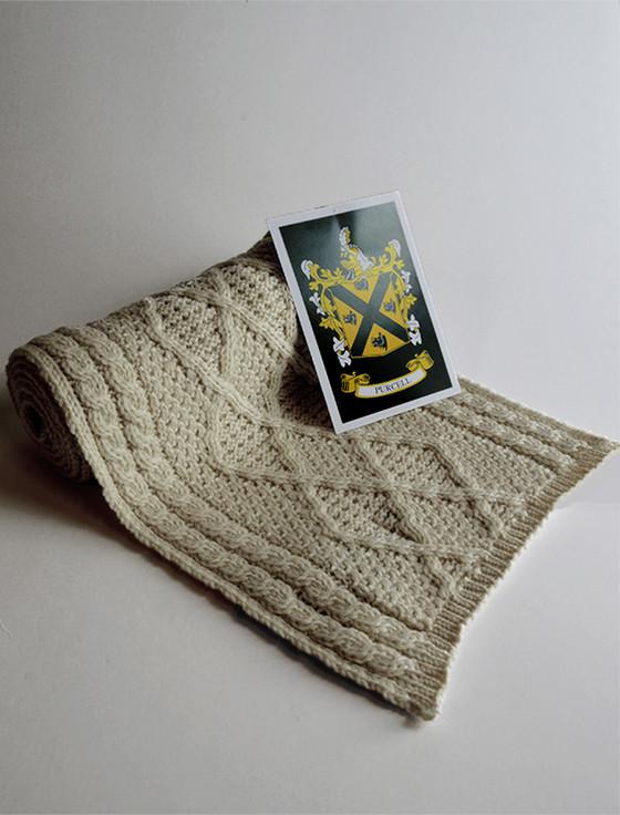 aran cashmere Purcell Clan Scarf