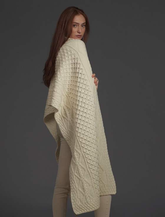 aran cashmere Quinn Clan Aran Wrap