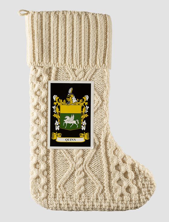 Aran Cashmere Quinn Clan Christmas Stocking