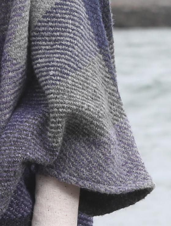 Aran Cashmere Rachel Button Up Cape - Multi-Indigo