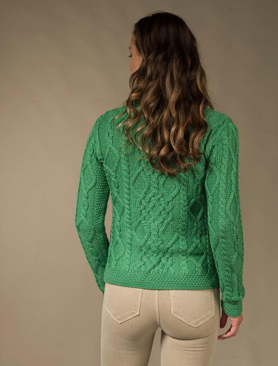 Aran Cashmere Revere Button Collar Aran Cardigan‎‎‎‎‎