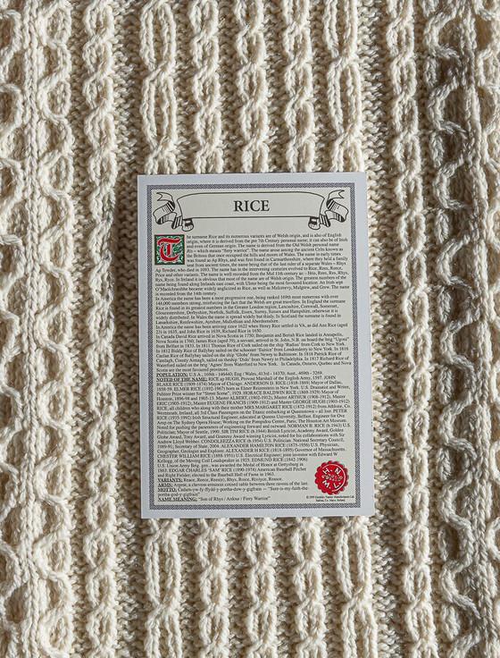 Aran Cashmere Rice Clan Scarf