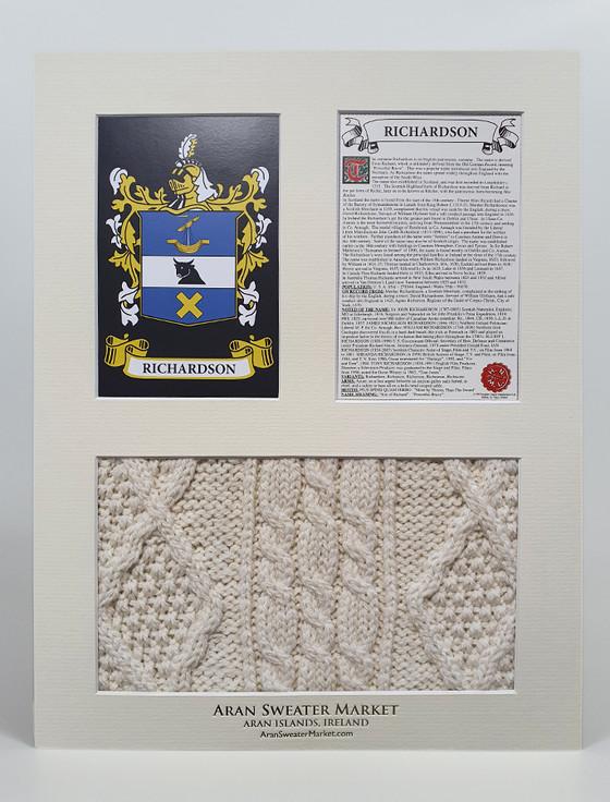 Aran Cashmere Richardson Clan Aran & History Display