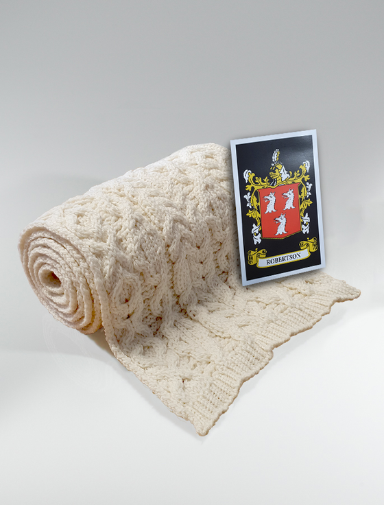 aran cashmere Robertson Clan Scarf