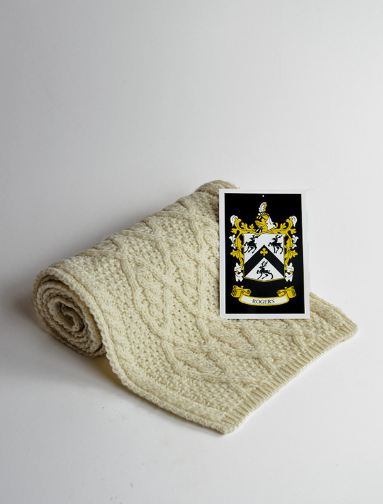 aran cashmere Rogers Clan Scarf