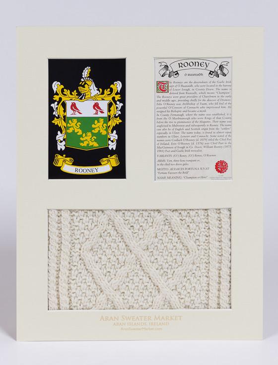 Aran Cashmere Rooney Clan Aran & History Display