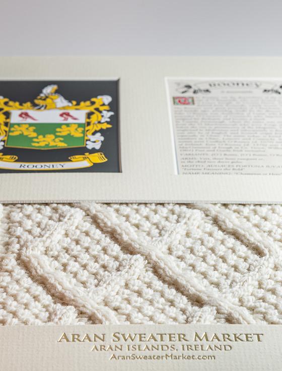 Aran Cashmere Rooney Clan Aran & History Display