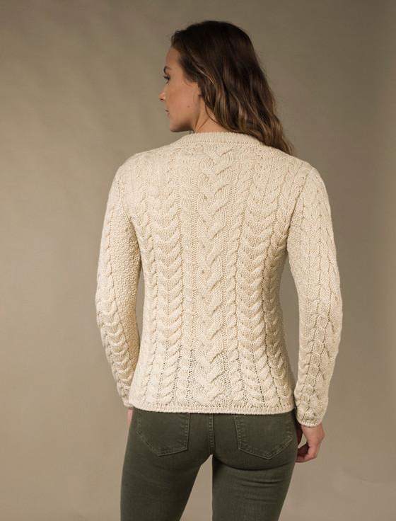 Aran Cashmere Rope Cable Crew Aran Sweater