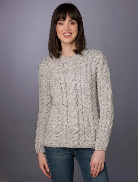aran cashmere Rope Cable Crew Aran Sweater‎‎