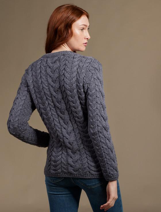 Aran Cashmere Rope Cable Crew Aran Sweater