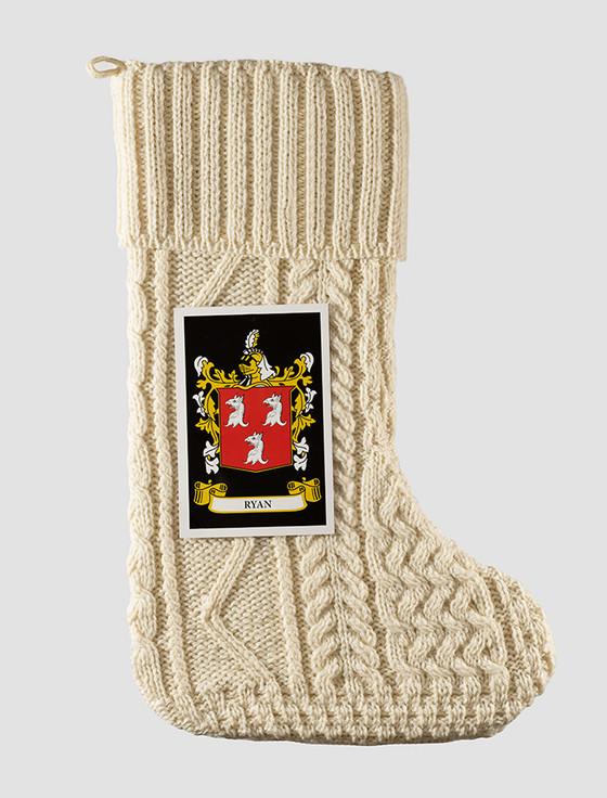 Aran Cashmere Ryan Clan Christmas Stocking