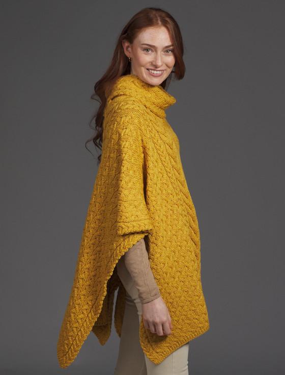 Aran Cashmere S‎uper Soft Co‎wl Neck P‎oncho‎‎‎‎‎‎‎‎