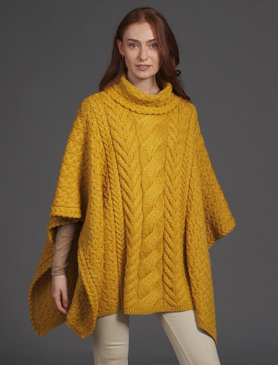 aran cashmere S‎uper Soft Co‎wl Neck P‎oncho‎‎‎‎‎‎‎‎