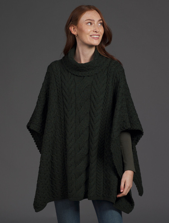 aran cashmere S‎uper Soft Co‎wl Neck‎ P‎oncho‎‎‎‎‎‎‎‎