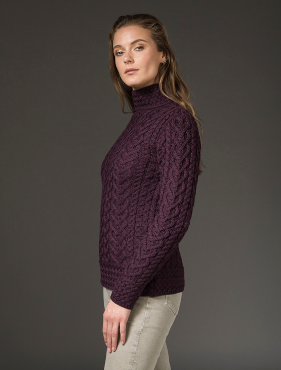 Aran Cashmere S‎uper Soft P‎‎olo Ne‎ck Aran Sweater‎‎