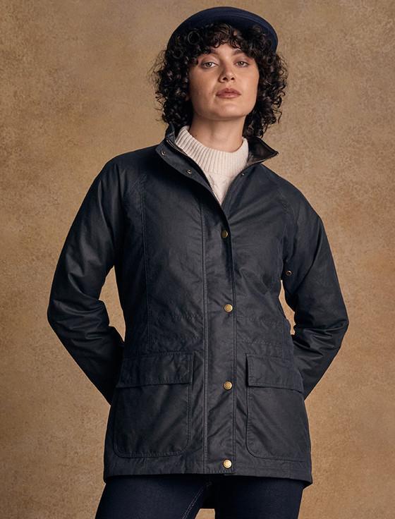 Aran Cashmere Sally Ladies Waterproof Jacket - Navy