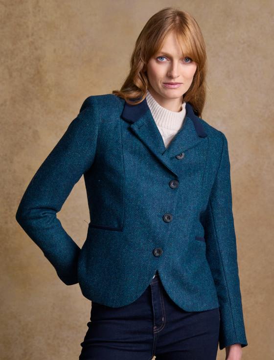 Aran Cashmere Sasha Tweed Blazer ��?? Aqua Marine