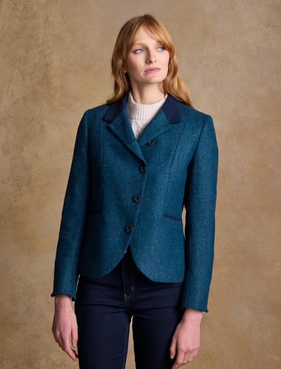 aran cashmere Sasha Tweed Blazer ��?? Aqua Marine