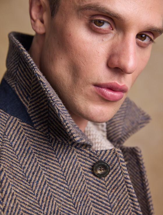 Aran Cashmere Sean Tweed Overcoat - Donegal Ochre