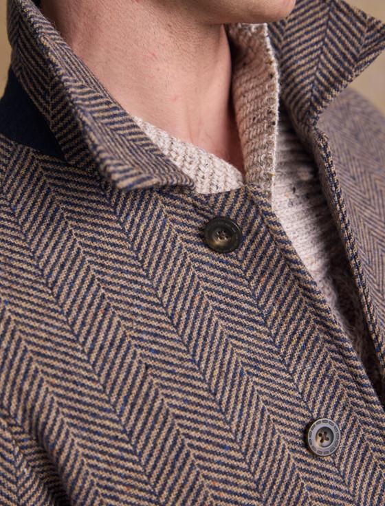 Aran Cashmere Sean Tweed Overcoat - Donegal Ochre