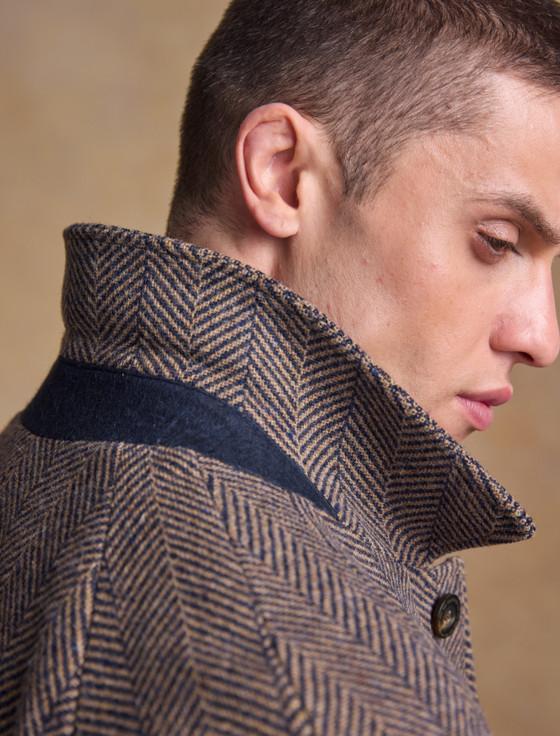 Aran Cashmere Sean Tweed Overcoat - Donegal Ochre