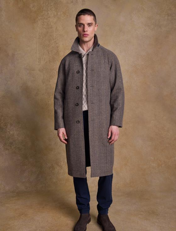 aran cashmere Sean Tweed Overcoat - Donegal Ochre