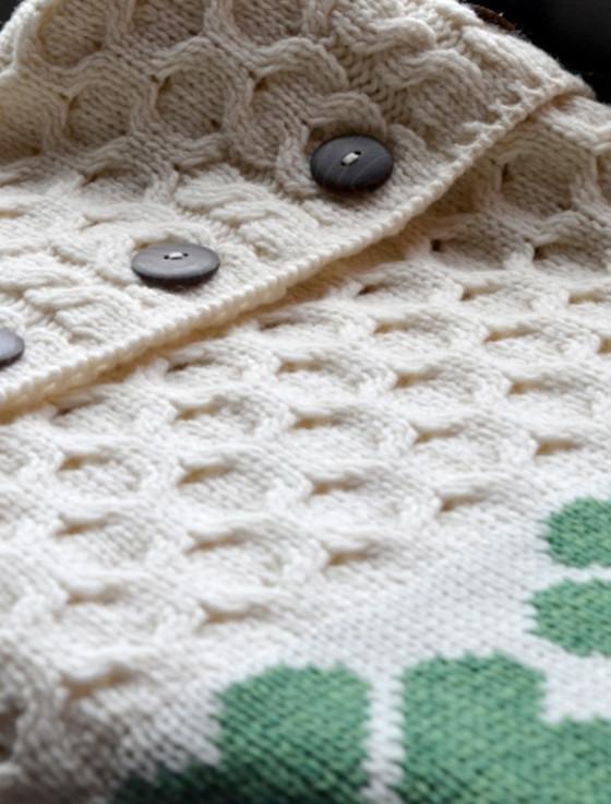 Aran Cashmere Shamrock Cushion Cover